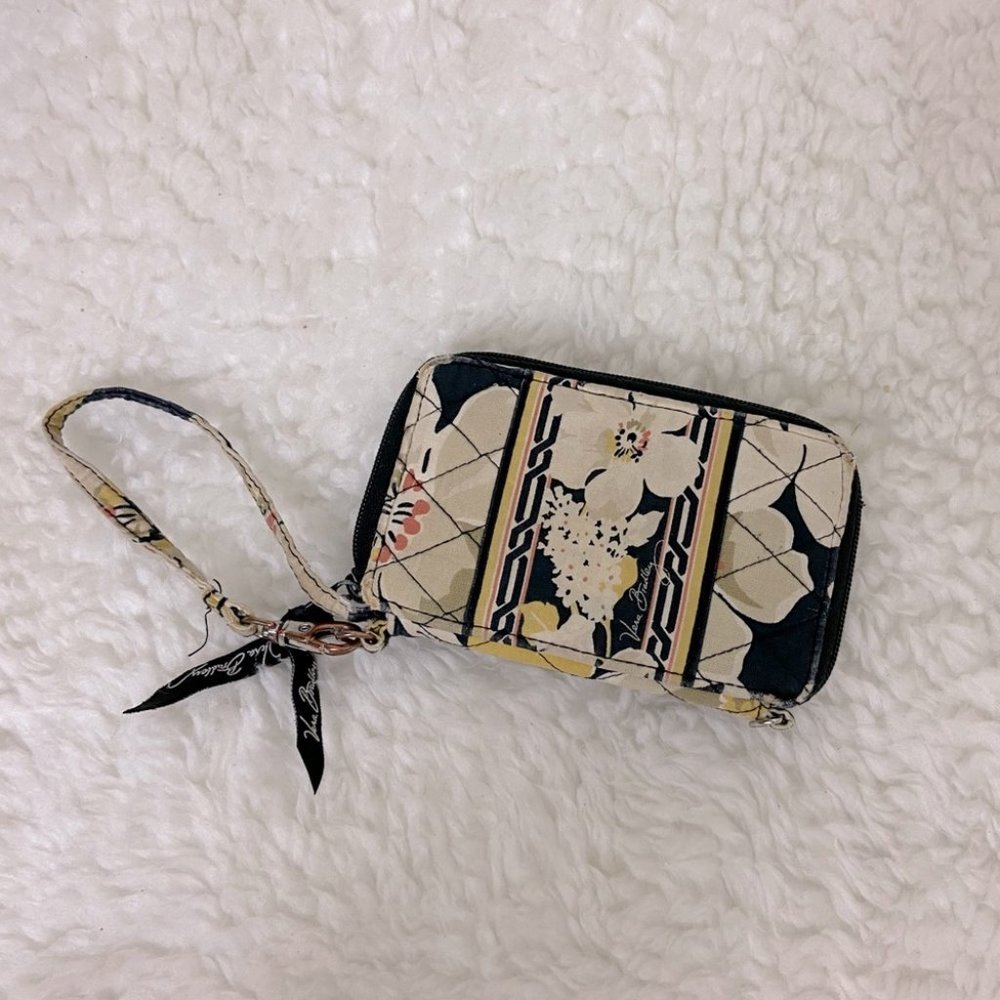 Vera Bradley wristlet bag black and yellow wallet coin bag